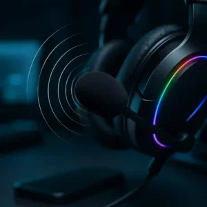 بهترین هدستهای گیمینگ ۲۰۲۵ 3 نمای نزدیک میکروفون هدست گیمینگ با حذف نویز